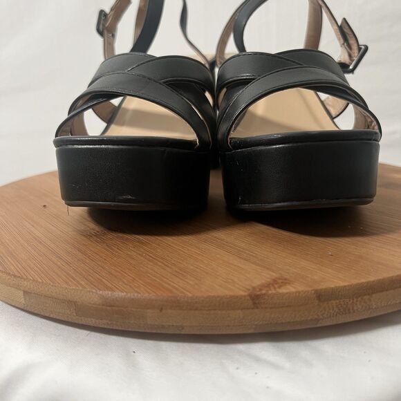 Soda Platform Heel Shoes Womens Size 9 Black Y2K Block Sandals Chunky Heels - Picture 4 of 7